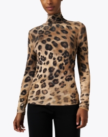 Front image thumbnail - St. John - Neutral Leopard Print Top