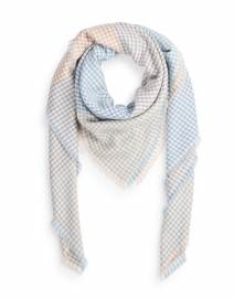 Product image thumbnail - Jane Carr - Blue Multi Houndstooth Wool Scarf