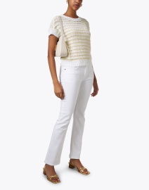 Look image thumbnail - Peserico - White and Yellow Striped Sweater