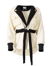 Ivory and Black Wool Boucle Jacket