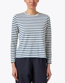 Front image thumbnail - Frances Valentine - Navy and White Striped Top