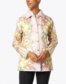 Front image thumbnail - Rani Arabella - Firenze Melon Printed Silk Quilted Jacket