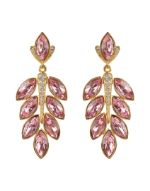 Gold and Pink Crystal Drop Earrings