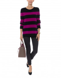 Tibet Pink and Navy Striped Cashmere Sweater