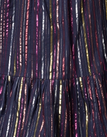 Fabric image thumbnail - Roller Rabbit - Janni Navy Metallic Stripe Cotton Dress