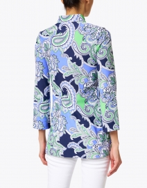 Jude Connally - Chris Periwinkle and Green Paisley Printed Nylon Top