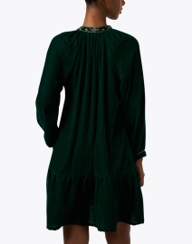 Back image thumbnail - Bella Tu - Sloane Green Embroidered Velvet Dress