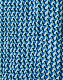 Fabric image thumbnail - Marc Cain Sports - Blue Geometric Print Polo Dress