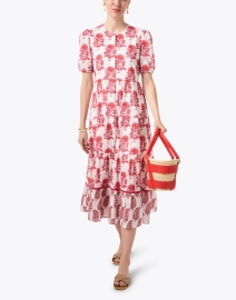 Look image thumbnail - Ro's Garden - Daphne White and Red Floral Dress