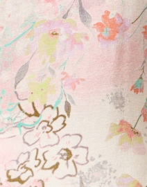 Fabric image thumbnail - Pashma - White Floral Print Cashmere Silk Sweater