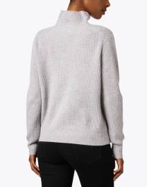 Back image thumbnail - Kinross - Grey Ribbed Cashmere Sweater