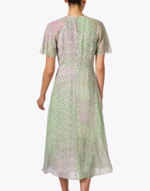 Back image thumbnail - L.K. Bennett - Elowen Purple and Green Georgette Dress