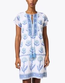 Front image thumbnail - Bella Tu - Aster Blue Print Cotton Dress