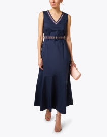 Look image thumbnail - Purotatto - Navy Cotton Belted Dress