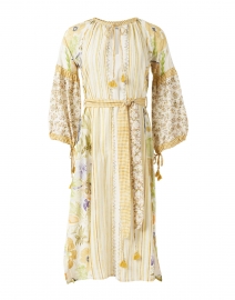 D'Ascoli - Flora Yellow Floral Cotton Khadi Dress