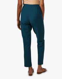 Back image thumbnail - Eileen Fisher -  Teal Stretch Slim Ankle Pant