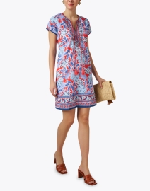Look image thumbnail - Bella Tu - Audrey Red and Blue Floral Print Cotton Dress