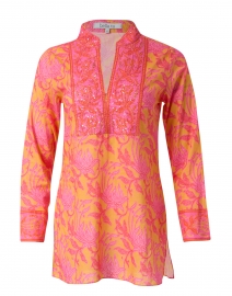 Batik Orange and Pink Floral Cotton Tunic