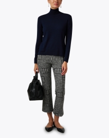 Look image thumbnail - Avenue Montaigne - Leo Black and White Boucle Check Print Pull On Pant