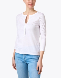 Front image thumbnail - Majestic Filatures - White Henley Top