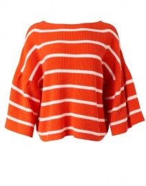 Orange and White Stripe Cashmere Sweater