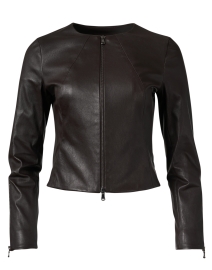 Brown Stretch Leather Jacket