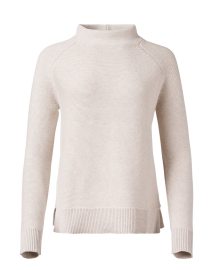 Beige Garter Stitch Cotton Sweater