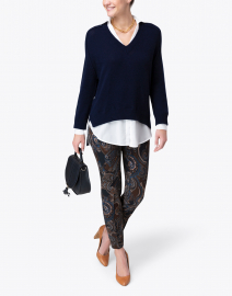 Look image thumbnail - Brochu Walker - Midnight Navy Sweater with White Underlayer