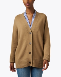 Front image thumbnail - Vince - Tan Wool Cashmere Cardigan