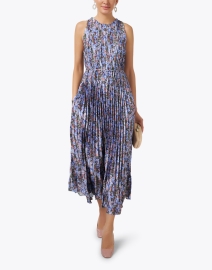 Look image thumbnail - Vince - Purple Floral Pleated Dress