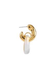 Back image thumbnail - Alexis Bittar - Gold and Silver Lucite Earrings