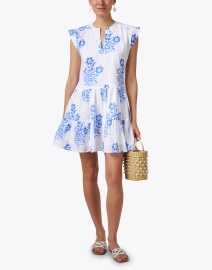 Look image thumbnail - Oliphant - White and Blue Print Cotton Dress