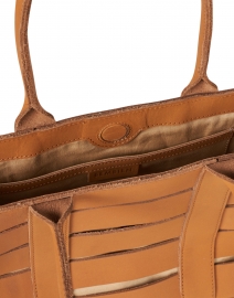 Back image thumbnail - Bembien - Lucia Caramel Leather Panels Shoulder Bag