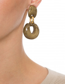 Scarlett Gold Resin Clip-On Earrings