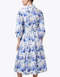 Back image thumbnail - Helene Berman - Cassie Blue Floral Print Dress