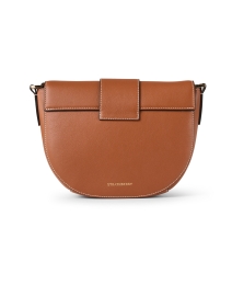 Back image thumbnail - Strathberry - Crescent Tan Leather Crossbody Bag
