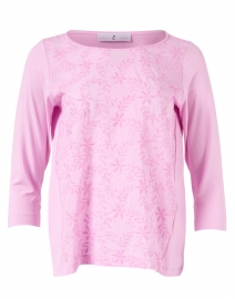 Pink Floral Embroidered Cotton Jersey Top
