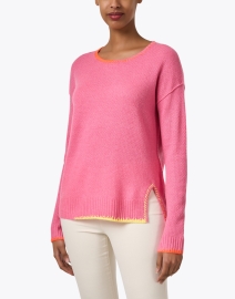Front image thumbnail - Lisa Todd - Pink Cashmere Stitch Sweater