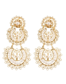 Yucatan Gold and Pearl Drop Earrings