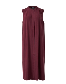 Burgundy Silk Pleated Dress