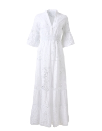 Pompei White Embroidered Cotton Dress