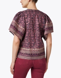 Back image thumbnail - Bell - Angel Brown and Pink Paisley Cotton Blouse