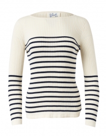 Cream and Navy Stripe Boatneck Sweater