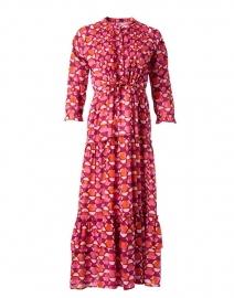 Brenda Pink and Orange Geometric Cotton Voile Dress