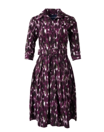 Audrey Purple and White Print Stretch Cotton Dress