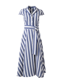 Product image thumbnail - Loretta Caponi - Zoe Blue Striped Dress