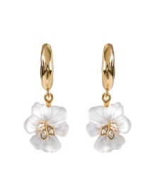 Product image thumbnail - Alexis Bittar - White Pansy Lucite Flower Drop Earrings