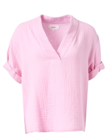 Product image thumbnail - Xirena - Avery Pink Cotton V-Neck Top