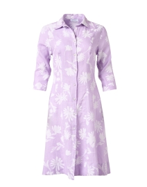 Lavender Floral Linen Shirt Dress