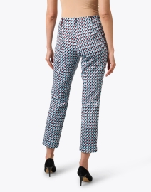 Back image thumbnail - Marc Cain - Blue Geometric Printed Slim Pant
